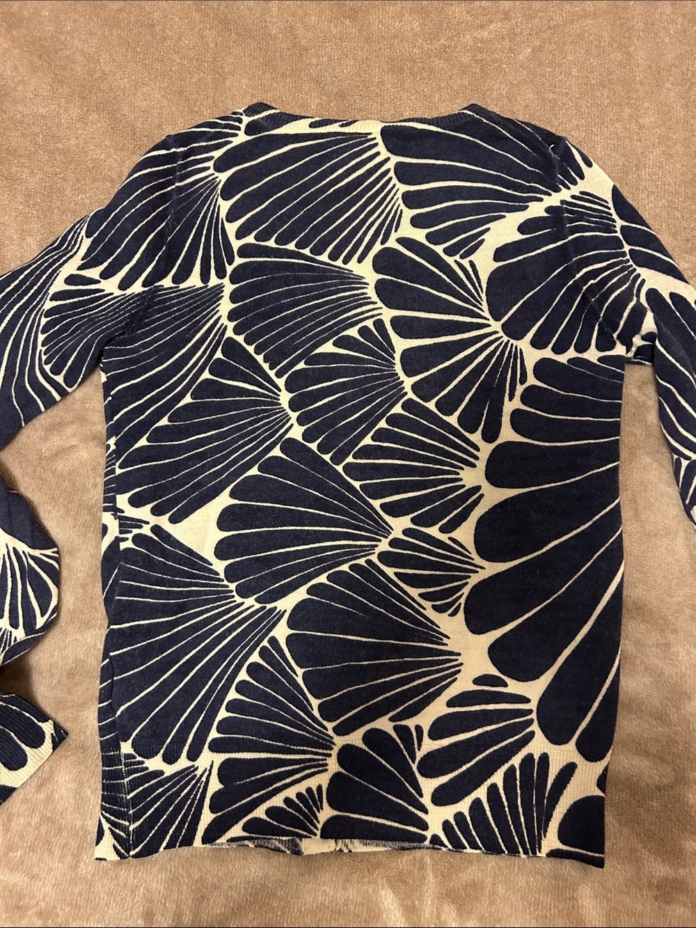 J. Crew Navy and Cream "Fanfare" Merino Wool Cardigan size XXS - Picture 5 of 11